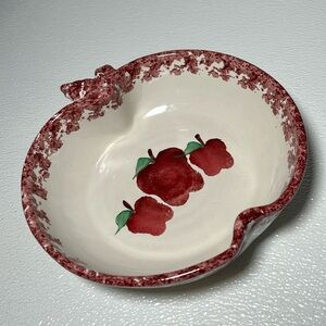 Handmade Apple Torte Pottery Baking Dish 1995 with Artist Signature on Bottom